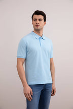 Ocean Blue Cotton-Piqué Polo Shirt - Tour&Tate