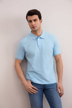 Ocean Blue Cotton-Piqué Polo Shirt - Tour&Tate