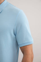 Ocean Blue Cotton-Piqué Polo Shirt - Tour&Tate