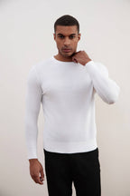 White Lightweight Crewneck Sweater - Tour&Tate