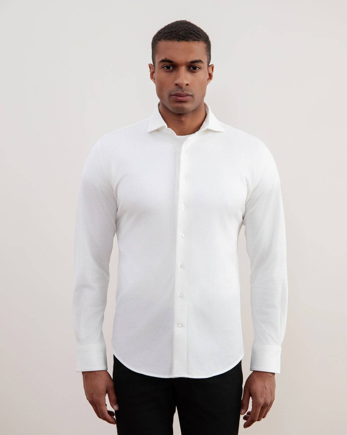 Off-White Cotton-Piqué Shirt - Tour&Tate