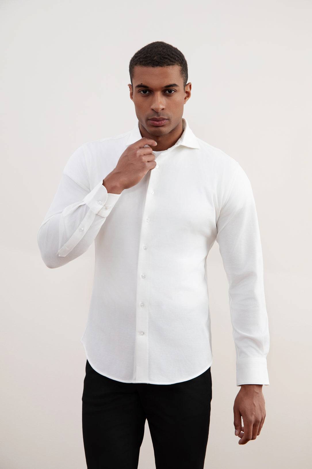 Off-White Cotton-Piqué Shirt - Tour&Tate