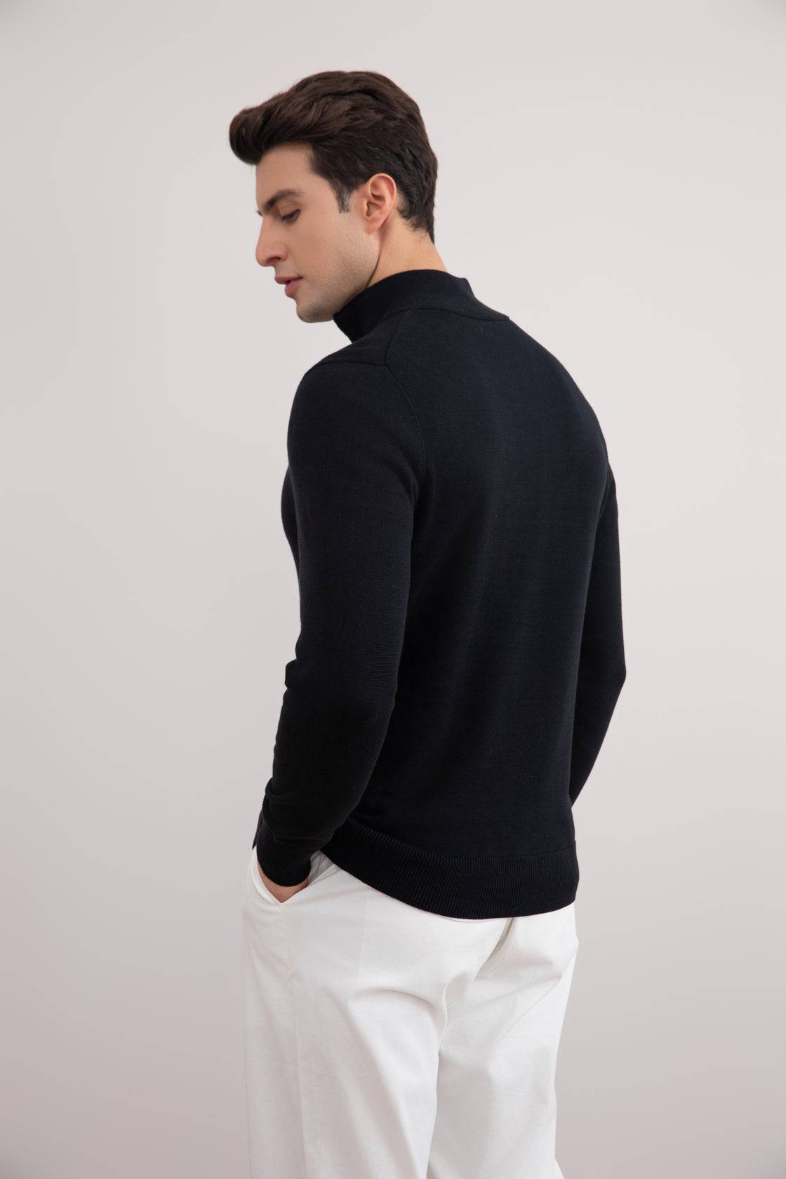 Black Half-Zip Sweater - Tour&Tate