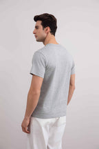 Grey Mélange Slim fit Crew-neck T-shirt - Tour&Tate