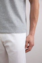 Grey Mélange Slim fit Crew-neck T-shirt - Tour&Tate