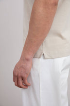 Beige Cotton-Piqué Polo Shirt - Tour&Tate