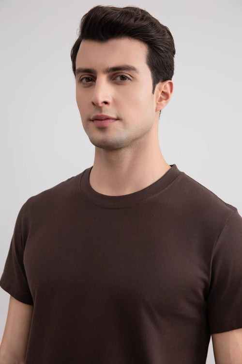 Brown Slim fit Crew-neck T-shirt - Tour&Tate