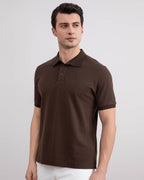 Brown Cotton-Piqué Polo Shirt - Tour&Tate