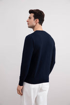 Navy 18mil Crewneck Sweater - Tour&Tate