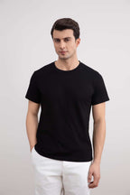 Black Slim fit Crew-neck T-shirt - Tour&Tate