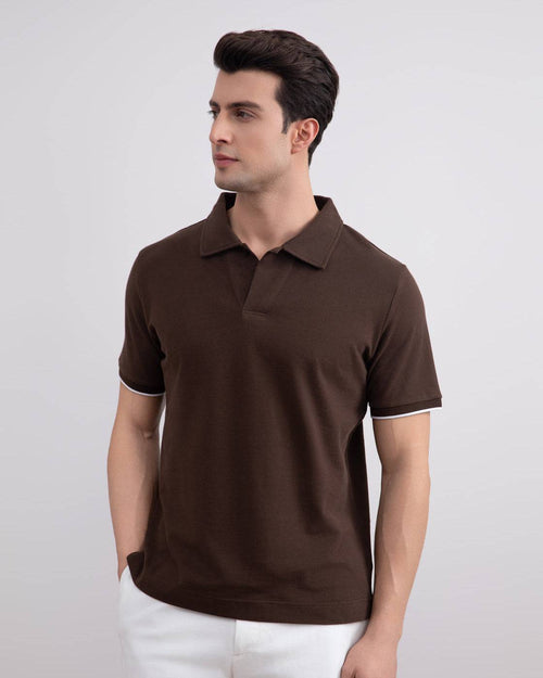 Brown Cruise Open Polo Shirt - Tour&Tate