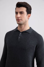 Charcoal English Rib Polo Shirt - Tour&Tate