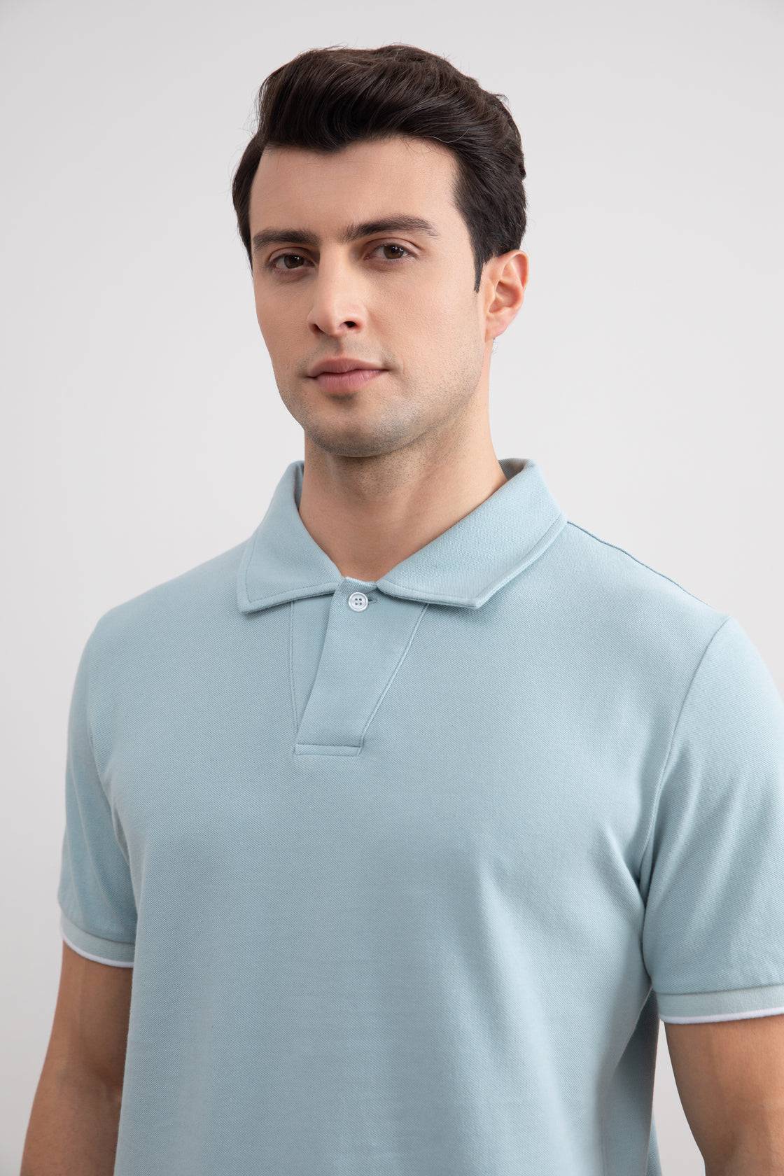 Turqoise Cruise Open Polo Shirt - Tour&Tate