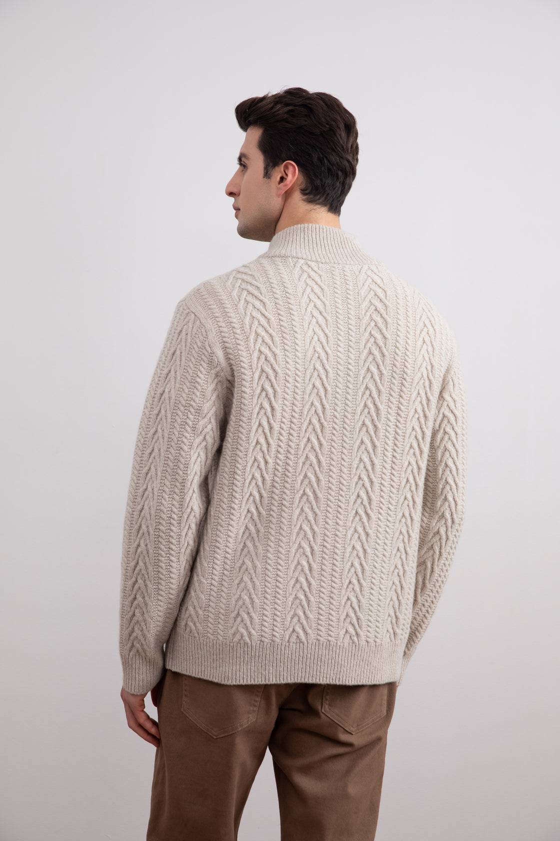 Soft Virgin Wool Cable knit cardigan - Tour&Tate