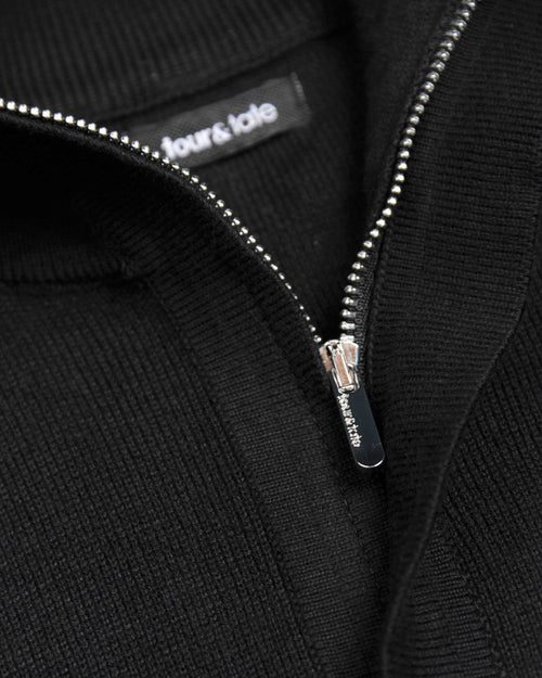 Black Half-Zip Mock Neck Sweater - Tour&Tate