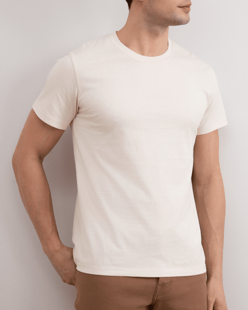 Beige Slim fit Crew-neck T-shirt - Tour&Tate