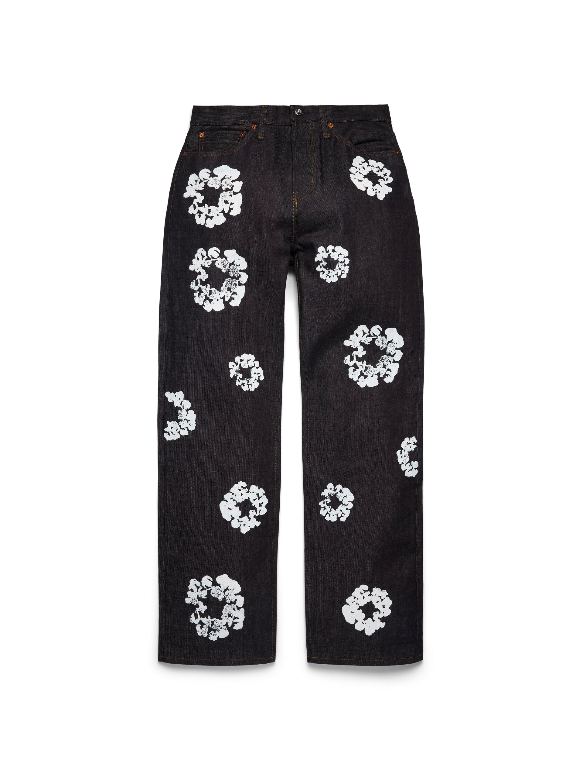 Baggy Cotton Wreath Denim Jeans