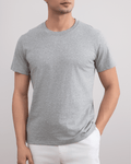 Grey Mélange Slim fit Crew-neck T-shirt - Tour&Tate