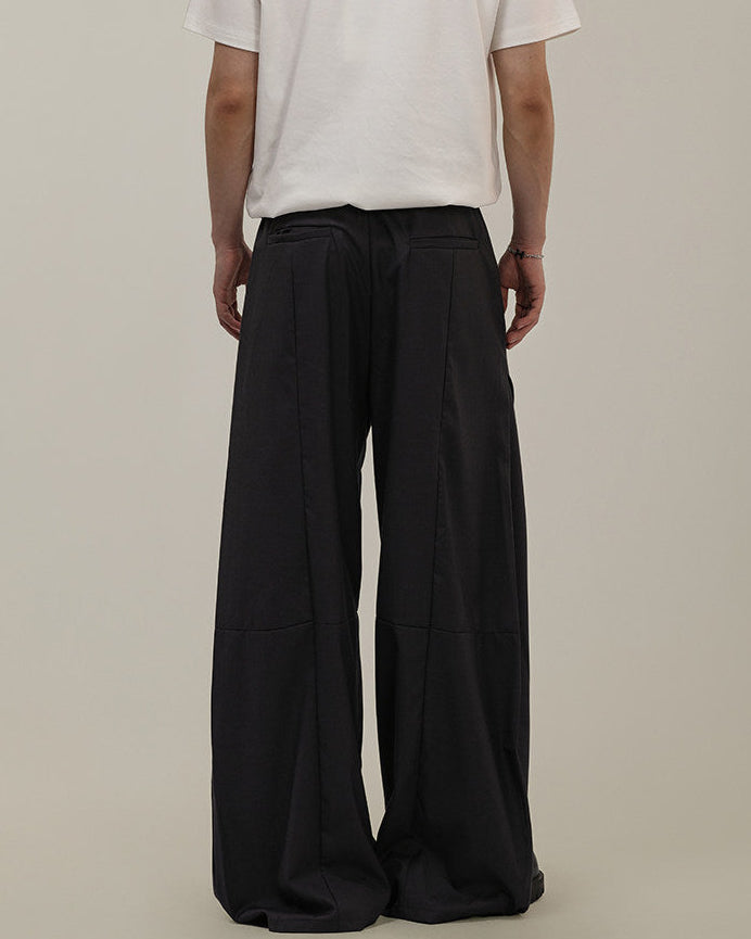Wide Draped Tailored Trousers