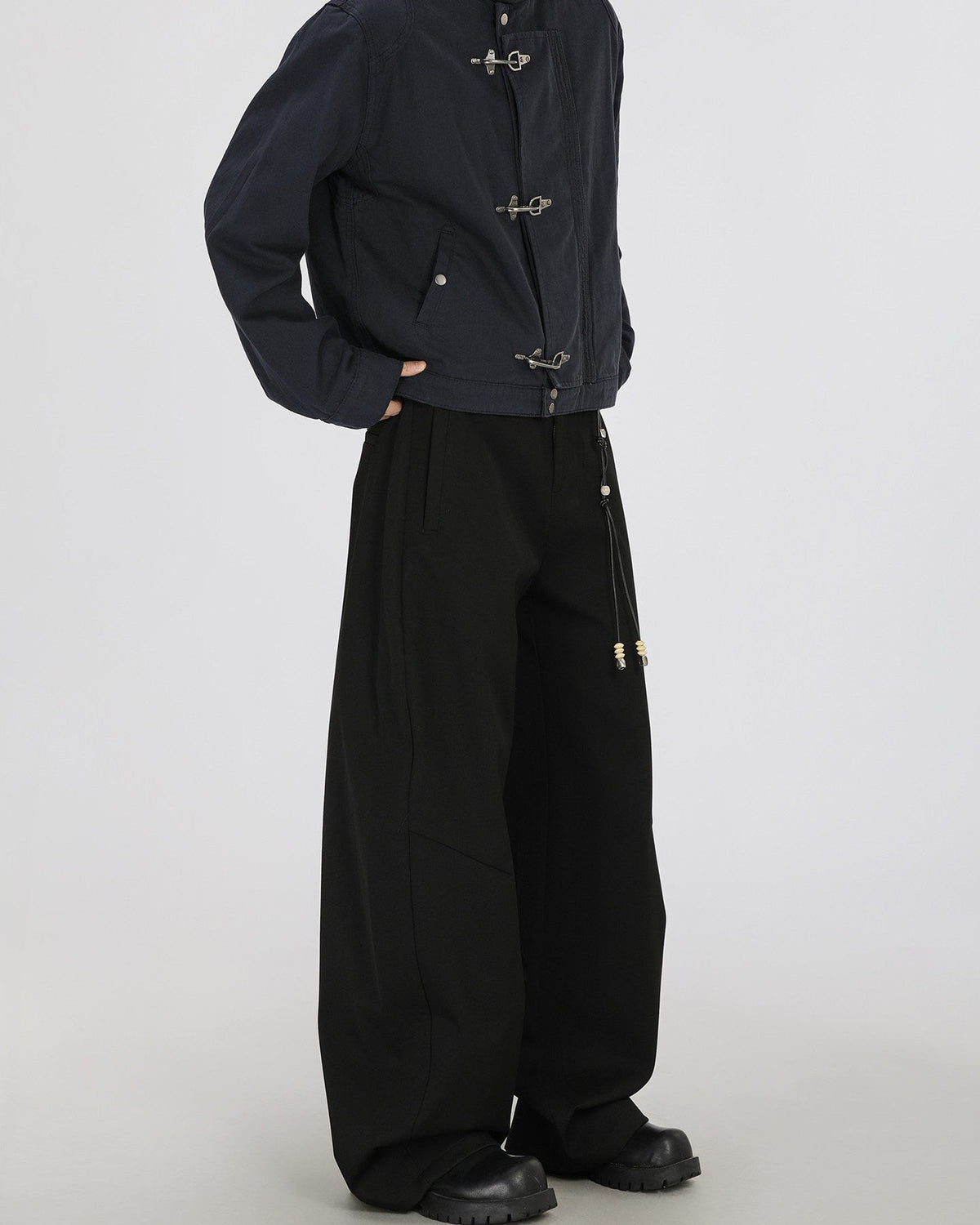 Relaxed Wool-Blend Wide-Leg Trousers