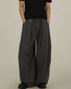 Pleated Wool Blend Trousers