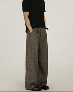 Textured Tweed Wide-Leg Trousers