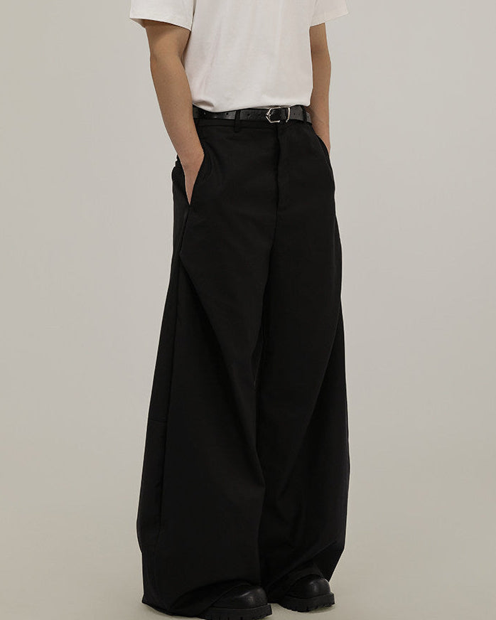 Wide Draped Tailored Trousers