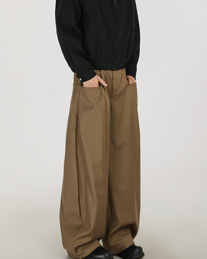 Twill Wide-Leg Trousers