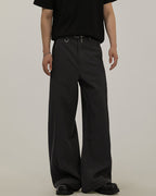 Relaxed Wool-Blend Wide Trousers