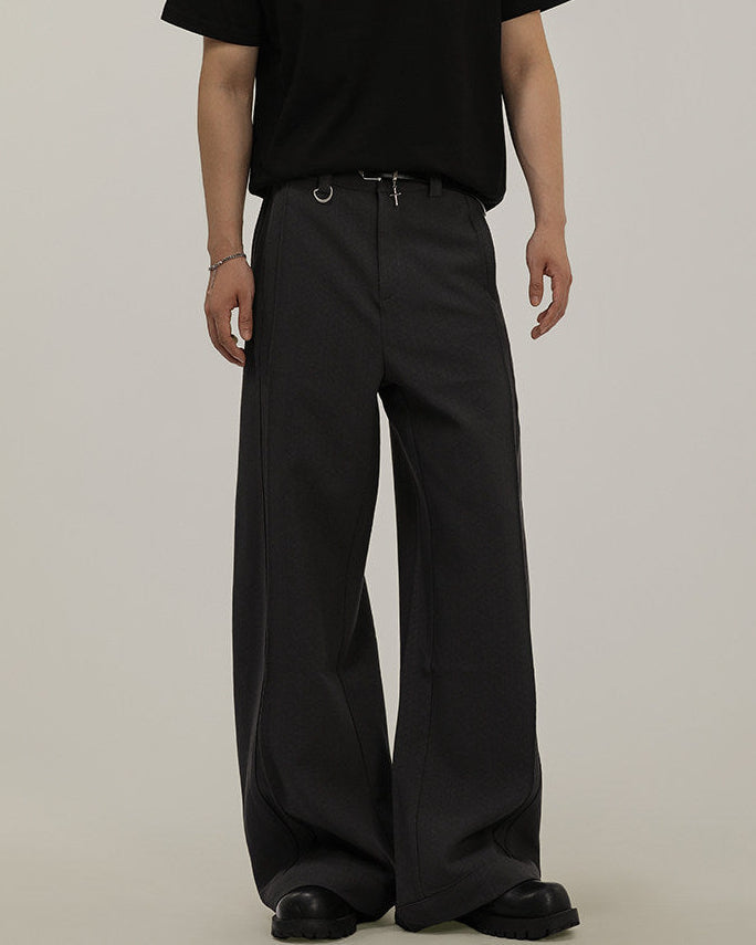 Relaxed Wool-Blend Wide Trousers