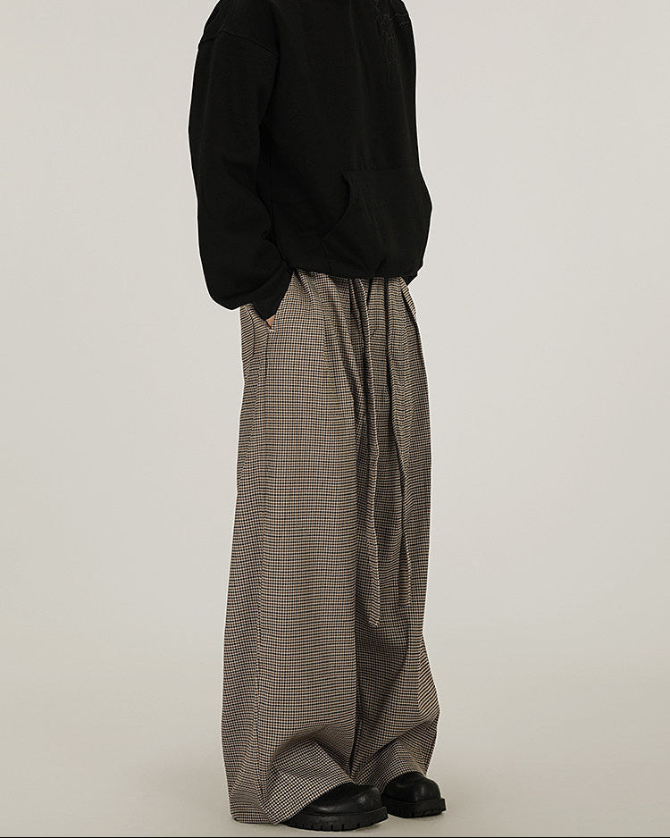 Checkered Wide Leg Trousers