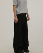 Relaxed Wool-Blend Wide Trousers