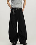 Wide-Legged Cotton Cargo Trousers