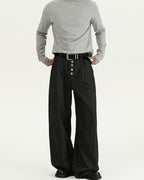 Relaxed Pinstripe Wool Pants