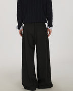 A-line Wool-Blend Wide-Leg Trousers