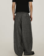 Textured Tweed Wide-Leg Trousers