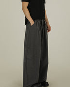 Pleated Wool Blend Trousers
