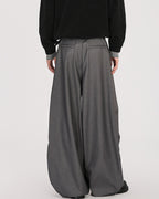 High-End Silhouette Wide-Legged Pleated Trousers