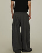 Pleated Wool Blend Trousers