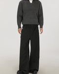 Relaxed Pleat Wool Blend Pants