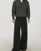 Relaxed Pleat Wool Blend Pants