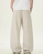 Textured Cotton Linen Wide-Leg Trousers