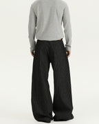 Relaxed Pinstripe Wool Pants