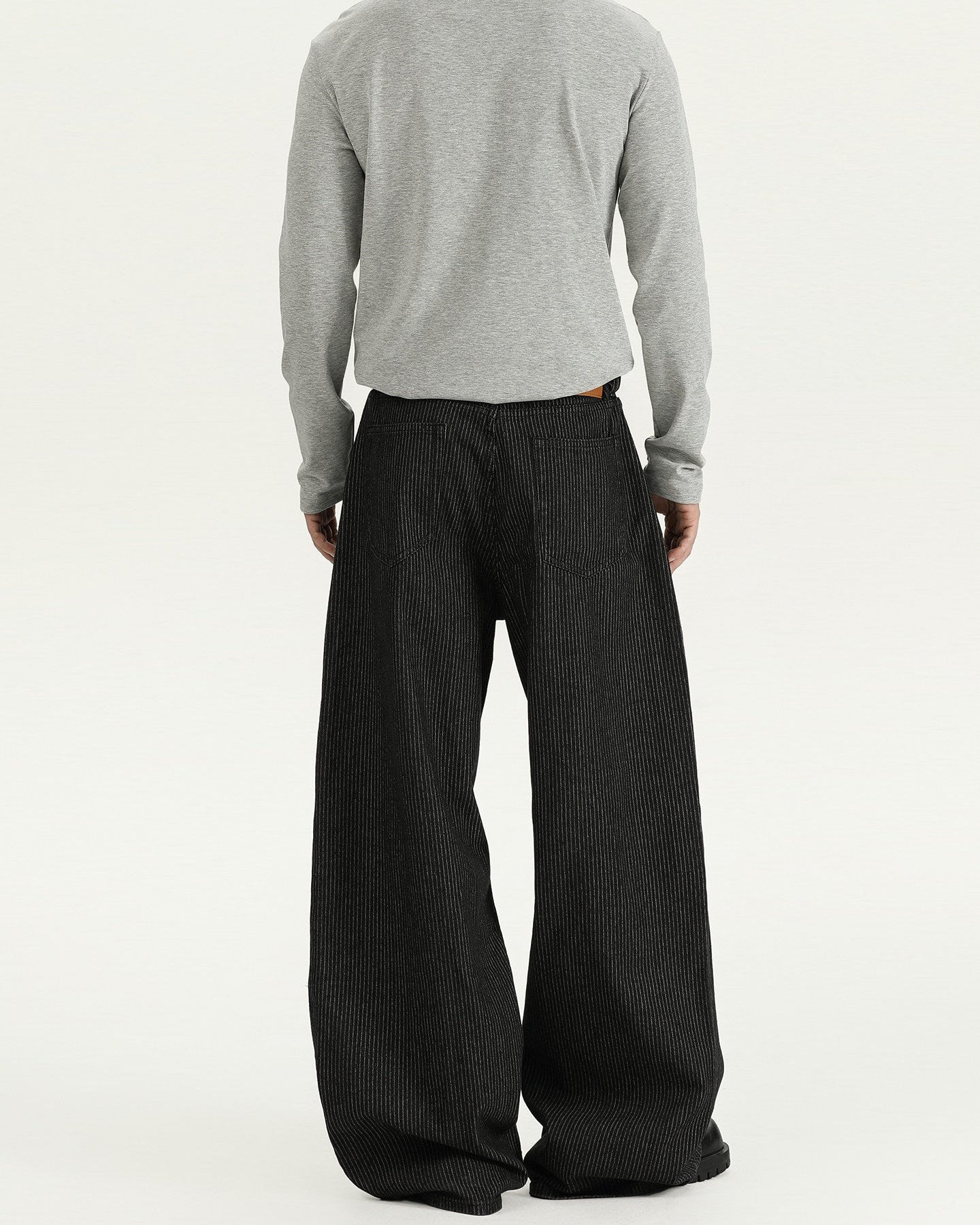 Relaxed Pinstripe Wool Pants