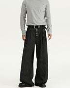 Relaxed Pinstripe Wool Pants