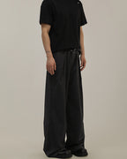 Wide Leg Wool Blend Trousers