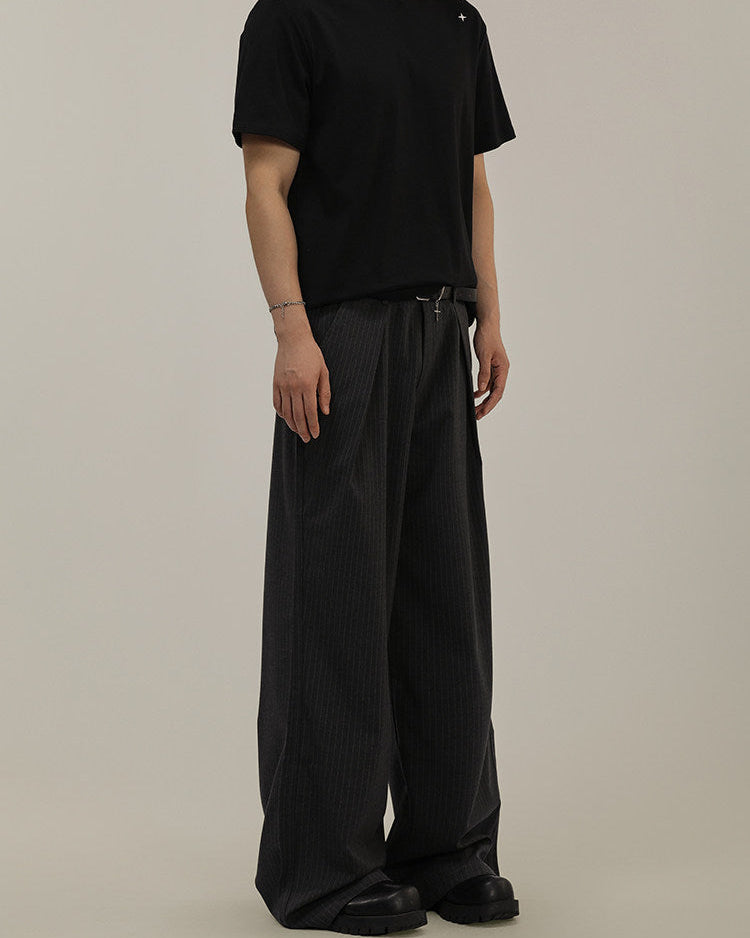 Wide Leg Wool Blend Trousers