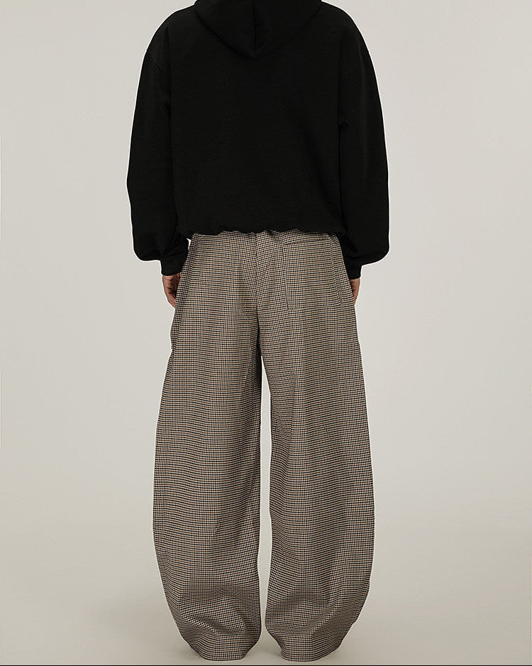 Checkered Wide Leg Trousers