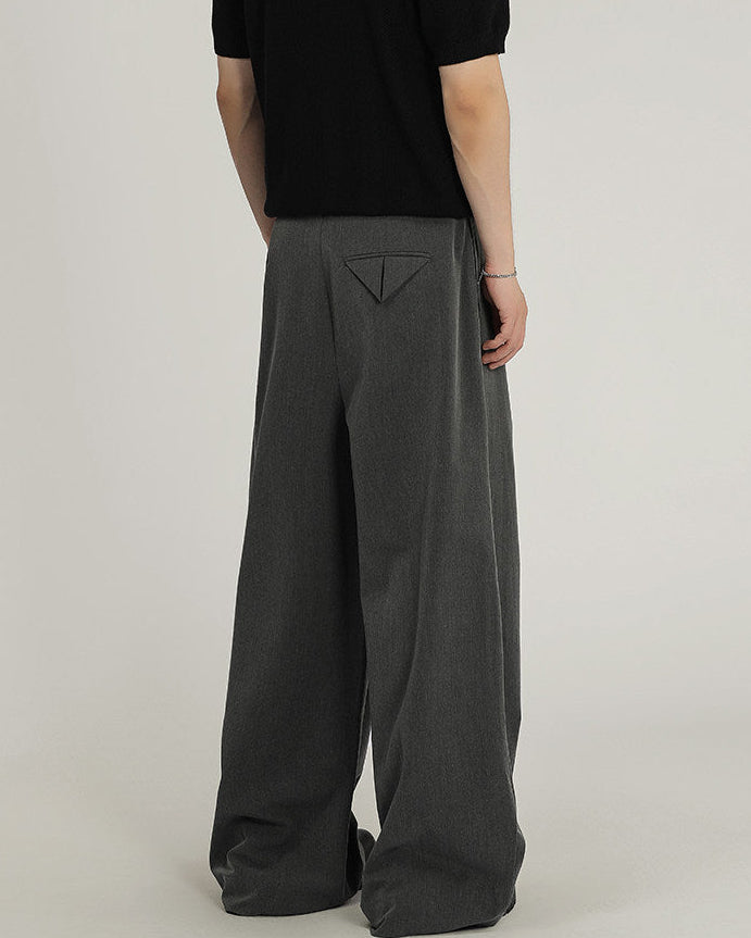 Graphite Wide Pleat Tailored Trousers