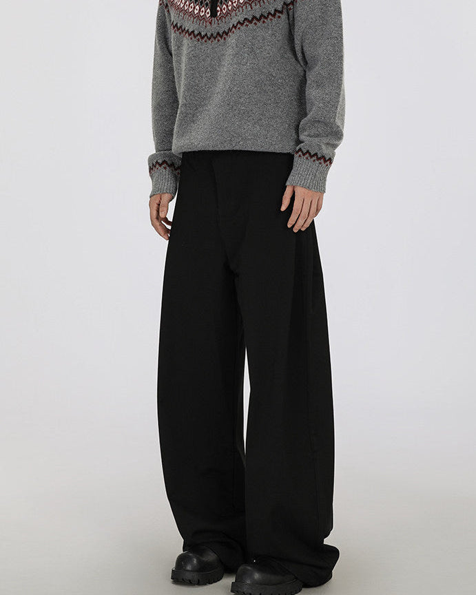 Wide-Leg Stretch Trousers